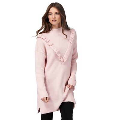 Light pink ruffle tunic jumper